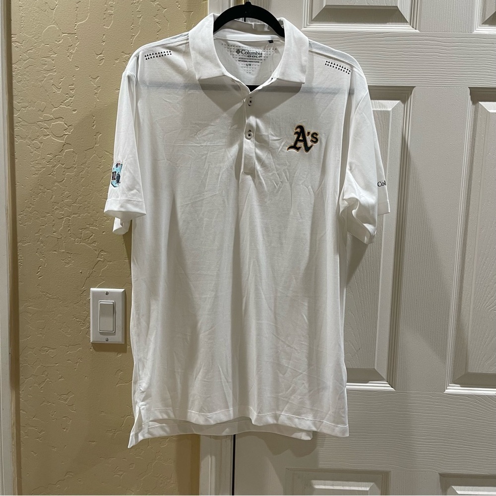 Columbia A’s golf polo men’s shirt size large